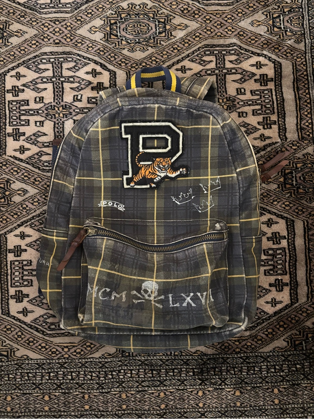 Polo Ralph Lauren Plaid Tiger Patch Backpack